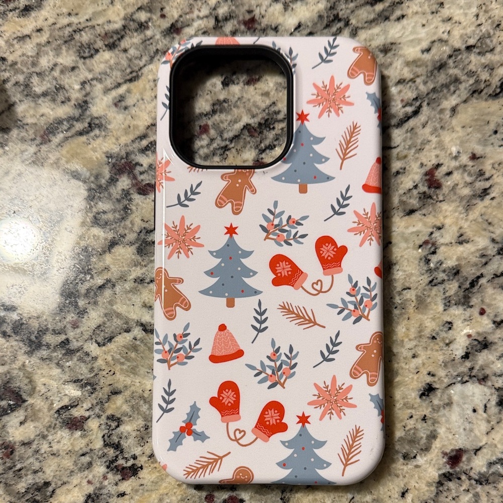 Holiday Themed iPhone Pro14 Case - Red and Gray